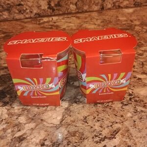 Smarties 3 oz jar candy candles set of two brand new